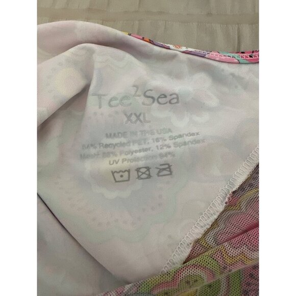 Tee 2 Sea Vintage Style Floral Mesh Long Sleeve Crop Top, XXL - Picture 7 of 9